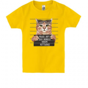 Детская футболка с арестованным котом Kitty BAD