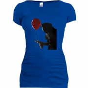 Подовжена футболка із силуетом клоуна з кулькою