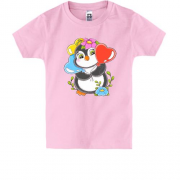 Детская футболка с пингвином и шариками