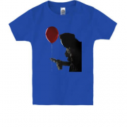Детская футболка с силуэтом клоуна с шариком
