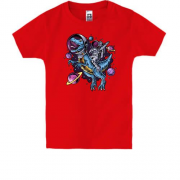 Детская футболка Динозавр космонавт