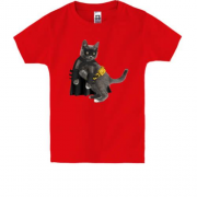 Детская футболка с чёрным котом - Бэтмен