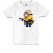 Детская футболка Миньон с гитарой