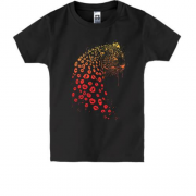 Дитяча футболка з гепардом із поцілунків