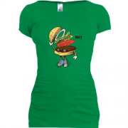 Подовжена футболка з гамбургером HI