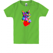 Детская футболка Котик в стиле поп-арт