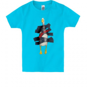 Дитяча футболка з гусем на скотчі duck tape..