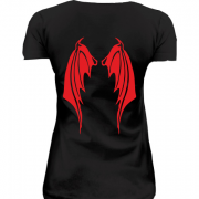 Женская удлиненная футболка Крылья Демона