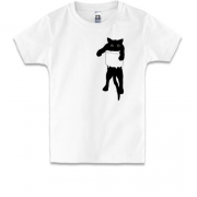 Дитяча футболка з котиком у кишені