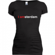 Женская удлиненная футболка I amsterdam
