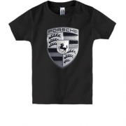 Дитяча футболка із ч.б. логотипом Porsche
