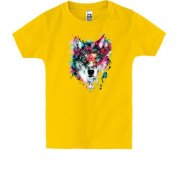 Детская футболка Волк в стиле поп-арт