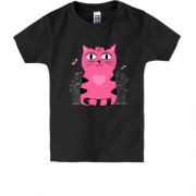 Дитяча футболка з милим рожевим котиком