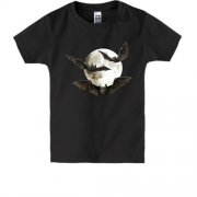 Детская футболка с летучими мышами и луной