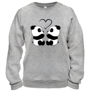 Свитшот с влюблёнными пандами и сердцем