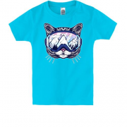 Дитяча футболка Кіт у лижній масці