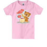 Дитяча футболка Плюшевий ведмедик із серцями