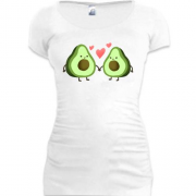 Подовжена футболка Пара закоханих авокадо
