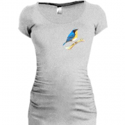 Подовжена футболка Синьо-жовта пташка