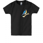 Дитяча футболка Синьо-жовта пташка
