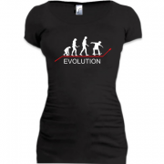 Женская удлиненная футболка Эволюция