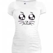 Женская удлиненная футболка Мордочка котейки