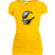 Подовжена футболка Птах з пером