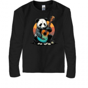 Детская футболка с длинным рукавом Панда с гитарой