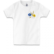 Дитяча футболка колоски з квітами АРТ