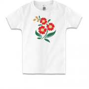 Дитяча футболка з вишитою квіткою