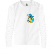 Детская футболка с длинным рукавом Украинское сердце