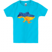 Детская футболка с полигональной картой Украины