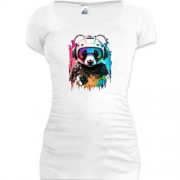 Подовжена футболка Техно панда