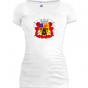 Женская удлиненная футболка с гербом города Луганск