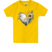 Детская футболка Сердце подсолнечник