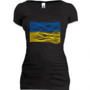 Подовжена футболка Прапор України у вигляді хвиль