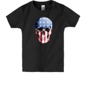 Детская футболка Череп в цветах флага США