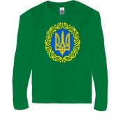 Детская футболка с длинным рукавом Герб Украины с узором