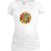 Подовжена футболка Тризуби та квіти (2)