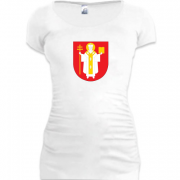 Женская удлиненная футболка с гербом Луцка