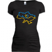 Подовжена футболка Україна з любов'ю