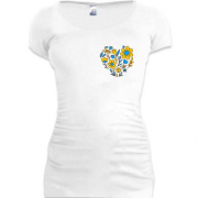 Подовжена футболка Серце з квітів (2)