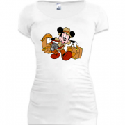 Женская удлиненная футболка Мики турист
