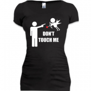 Женская удлиненная футболка Don't touch me