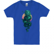 Дитяча футболка Зелений дракон на тлі місяця