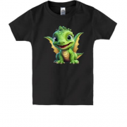 Дитяча футболка з маленьким зеленим дракончиком