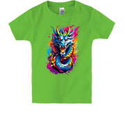 Детская футболка с драконом в красках