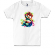 Дитяча футболка з різнокольоровим драконом