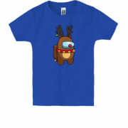 Дитяча футболка з космонавтом у костюмі оленя Among Us