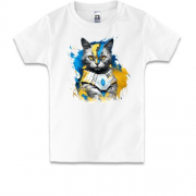 Детская футболка Кот в желто-синих доспехах (2)